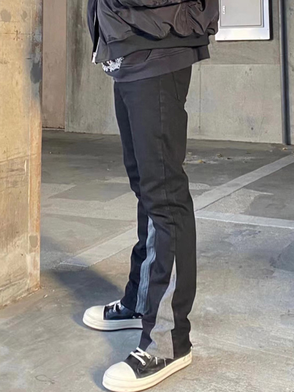 Men's Street Splice Slim Jeans-3