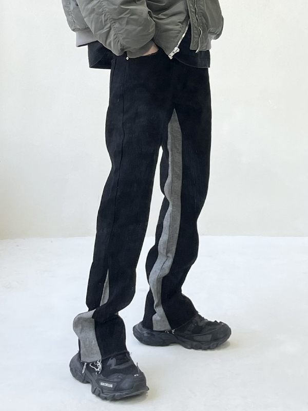 Men's Street Splice Slim Jeans-1