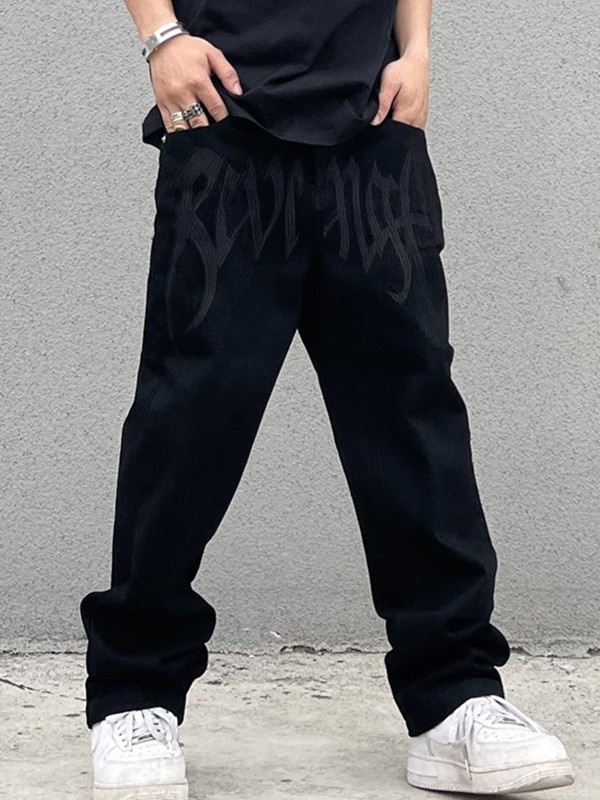 Men's Washed Revenge Straight Leg Jeans-2