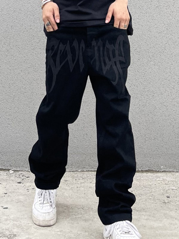 Men's Washed Revenge Straight Leg Jeans-3