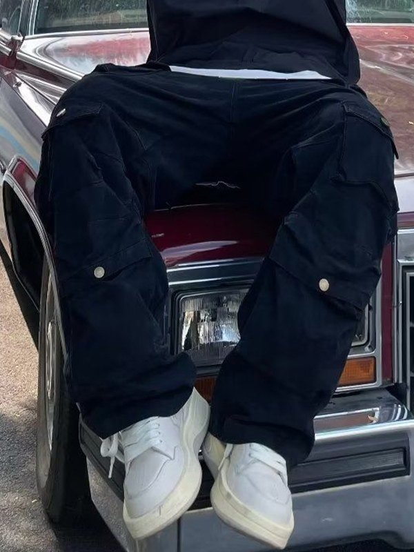 Men's Vintage Pocket Loose Cargo Pants-4