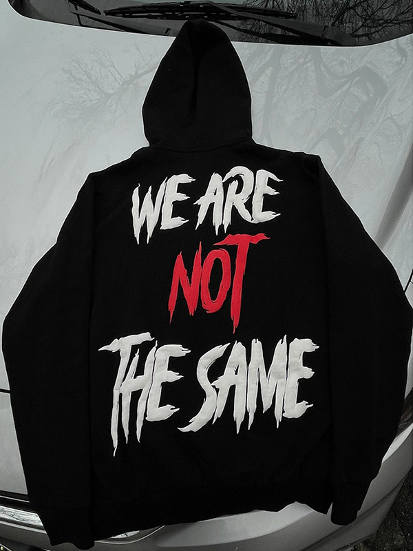 Men's Hip Pop Letter Print Oversized Hoodie-2