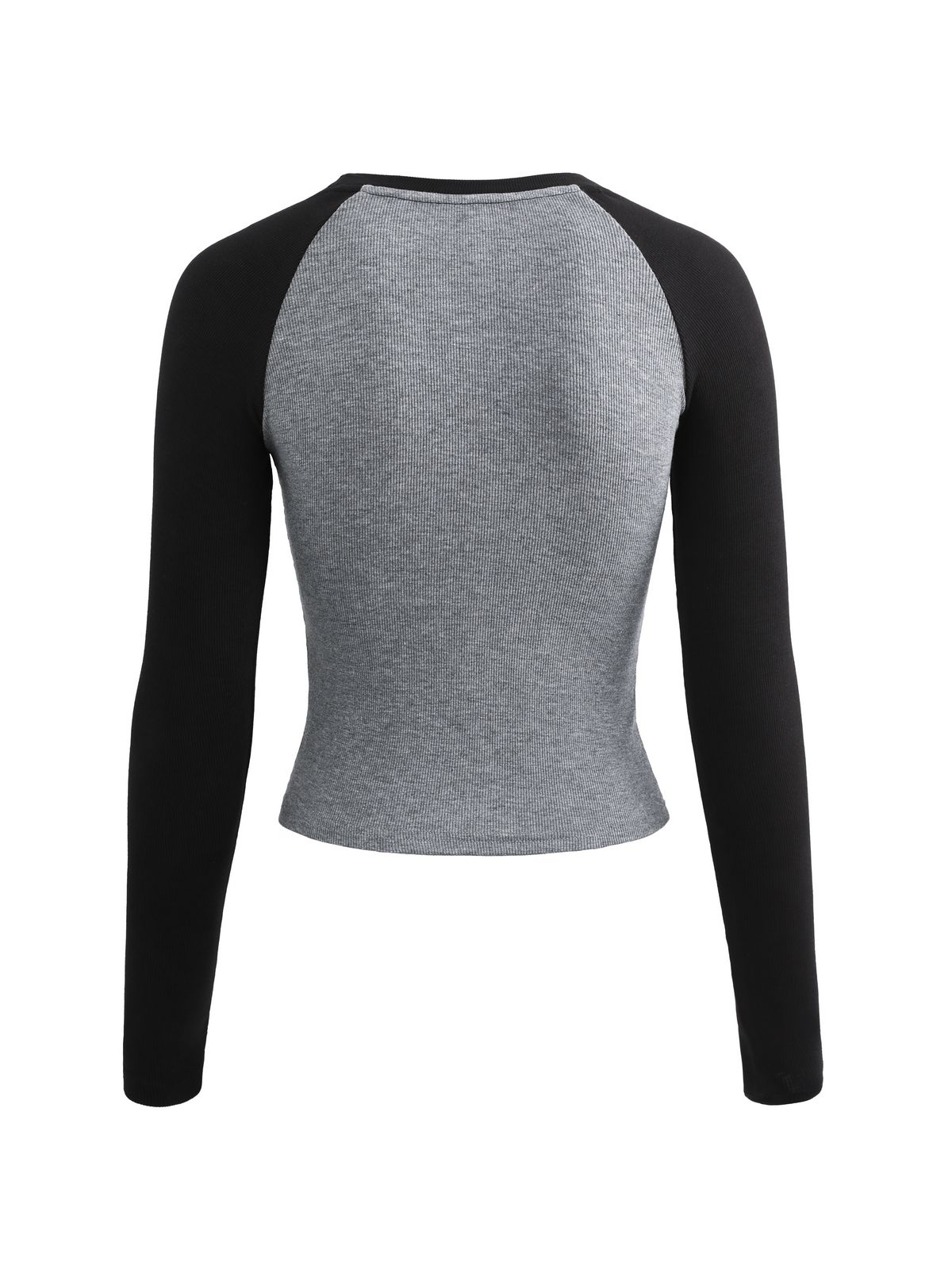Raglan Sleeve Rib Crop Top-4