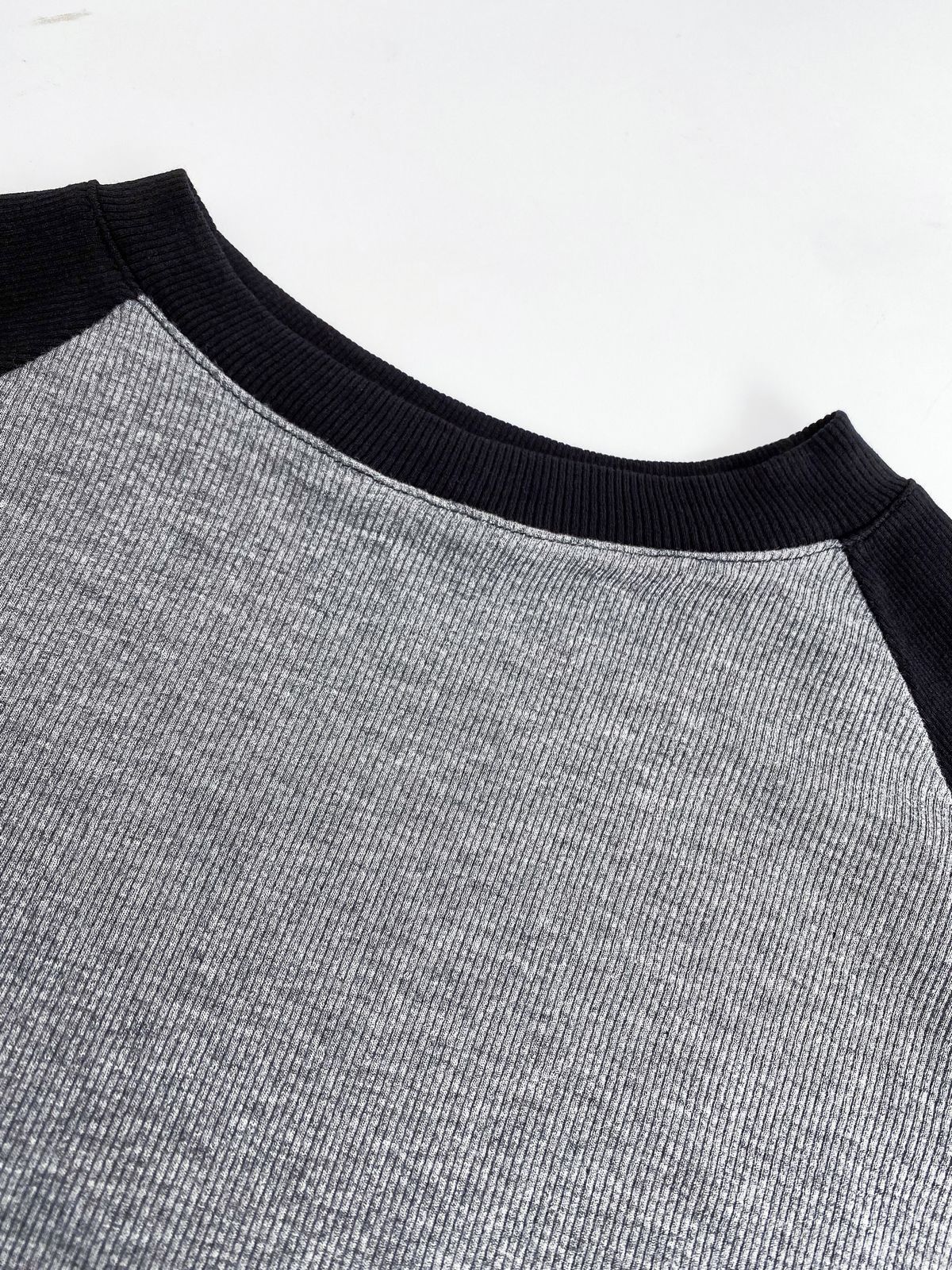 Raglan Sleeve Rib Crop Top-6