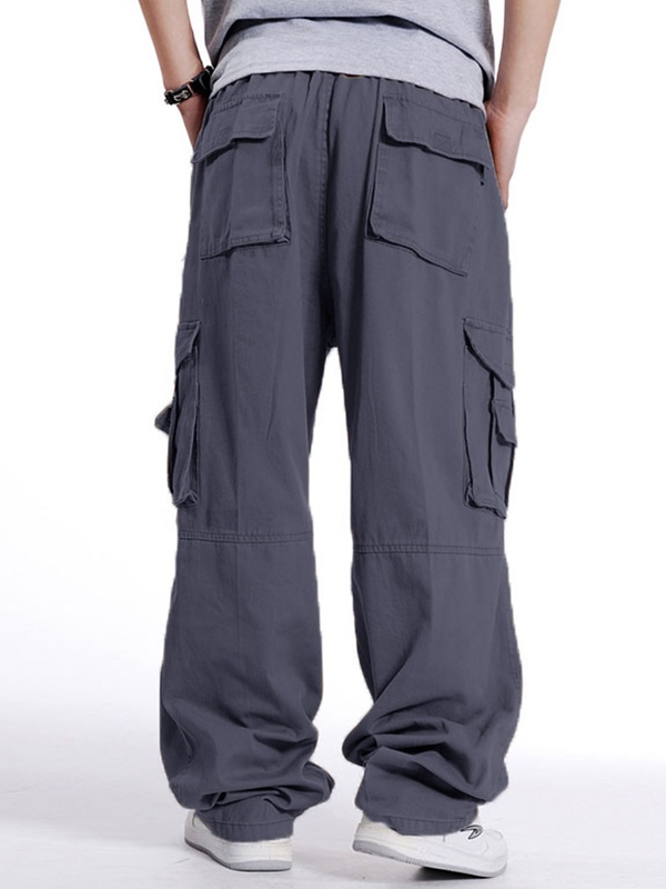 Men's Buckle Belt Loose Cago Pants-2