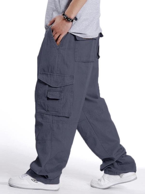 Men's Buckle Belt Loose Cago Pants-1