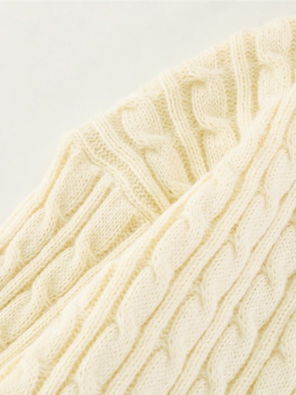 Men's Panel Distressed Cable Knit Sweater-2