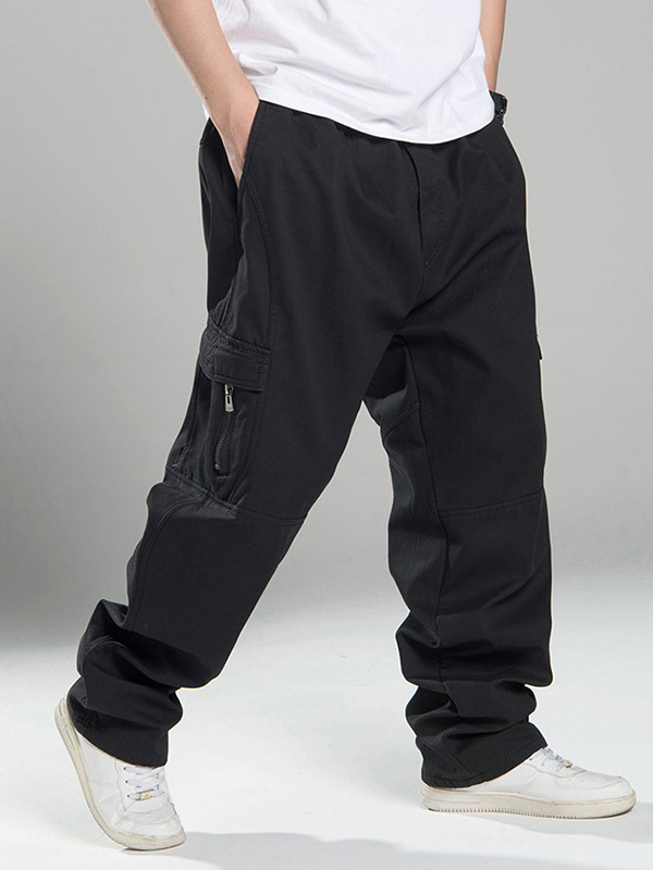 Men's Fleece Lined Casual Cargo Pants-2
