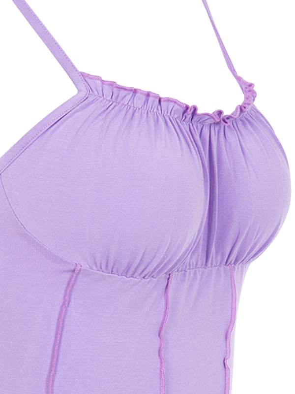 Solid Fungus Corset Slim Cami Top-2