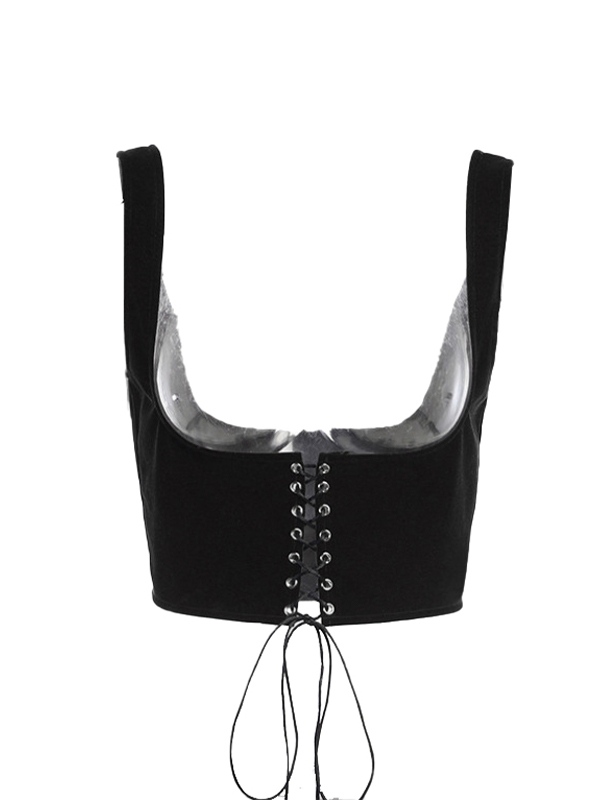 Crossover Tie Up Corset Top-4